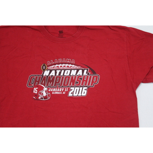 Hanes Men Red Tee Shirt Alabama Football Playoffs National Championship Size XL - Picture 3 of 8